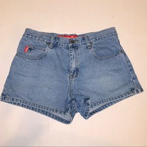 Outlaw embroidered denim shorts size 7